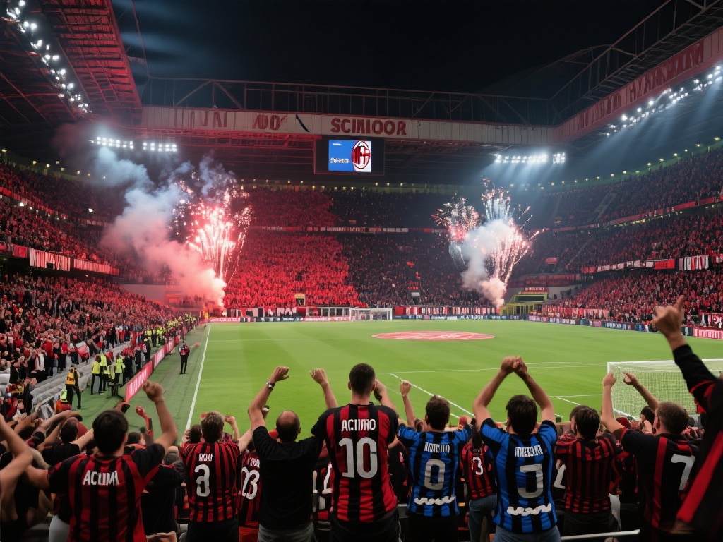 每逢比赛日，圣西罗球场都会变成一片红黑与蓝黑的海洋