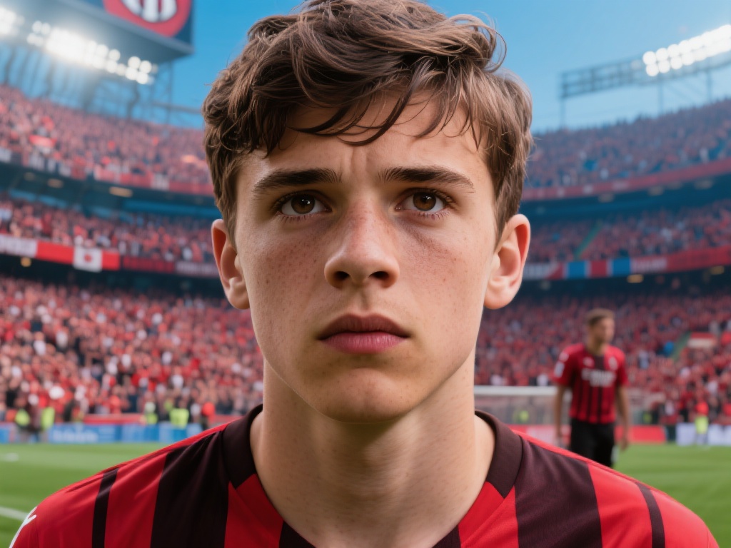 例如，剧中主角是一名年轻的足球新星，他在圣西罗球场